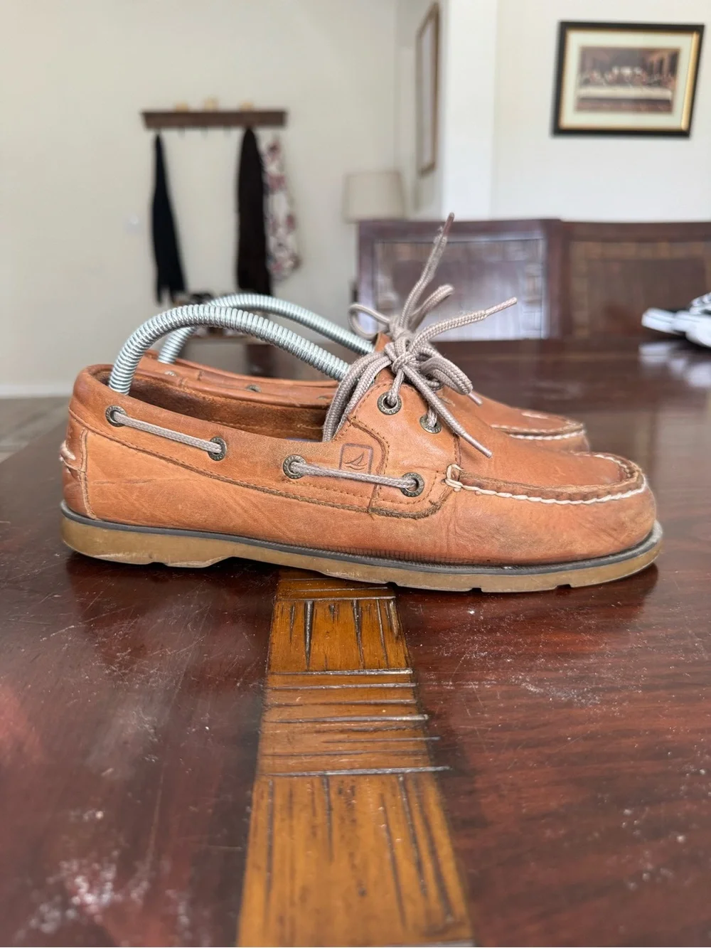 Sperry Top-Sider Men’s 8.5 M Leather Boat Shoe Moc Toe Brown Amber Classic 2 Eye